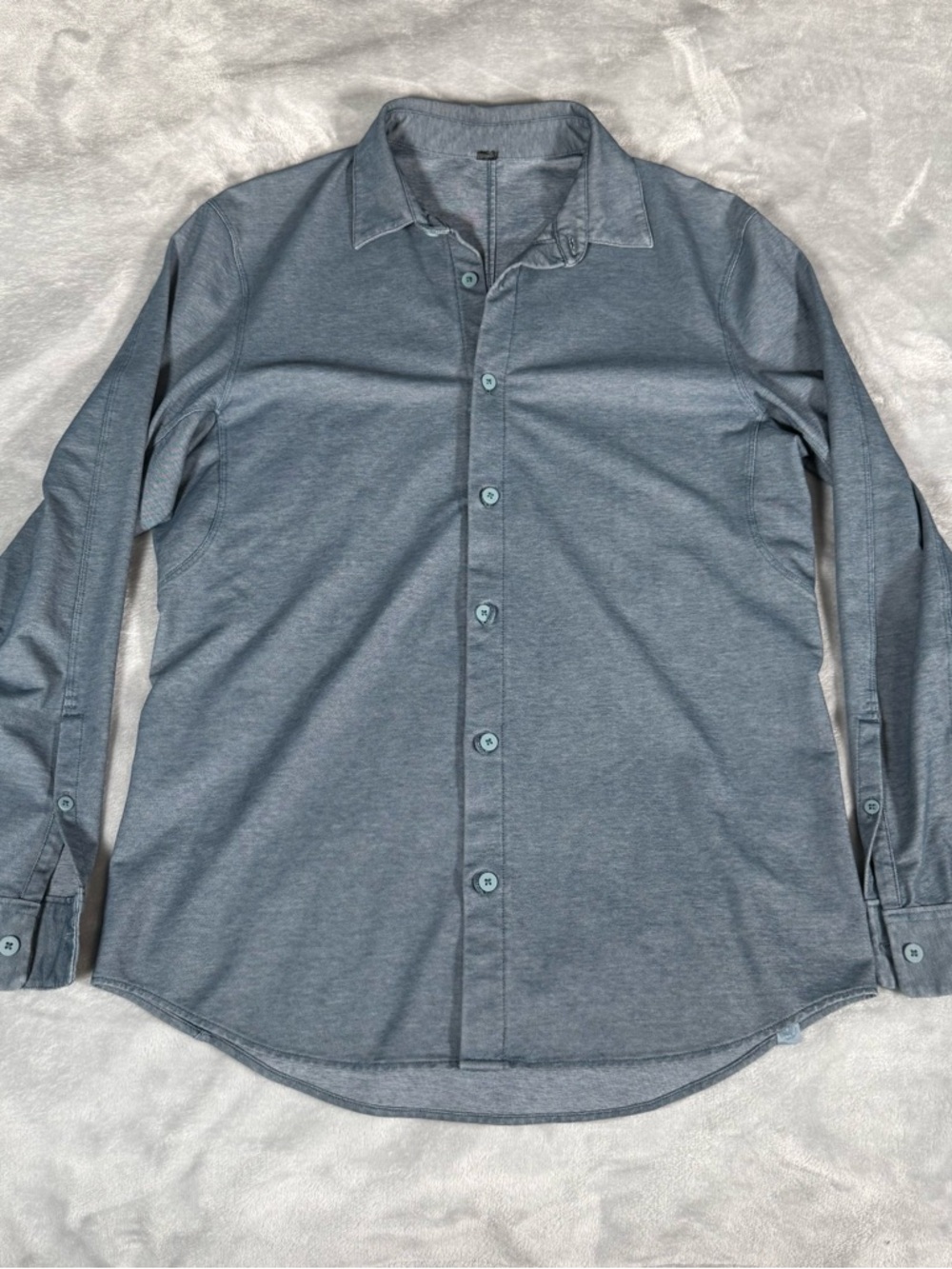Lululemon Commission Long Sleeve Shirt Mens S (Estimated) Preppy Stretch Blue